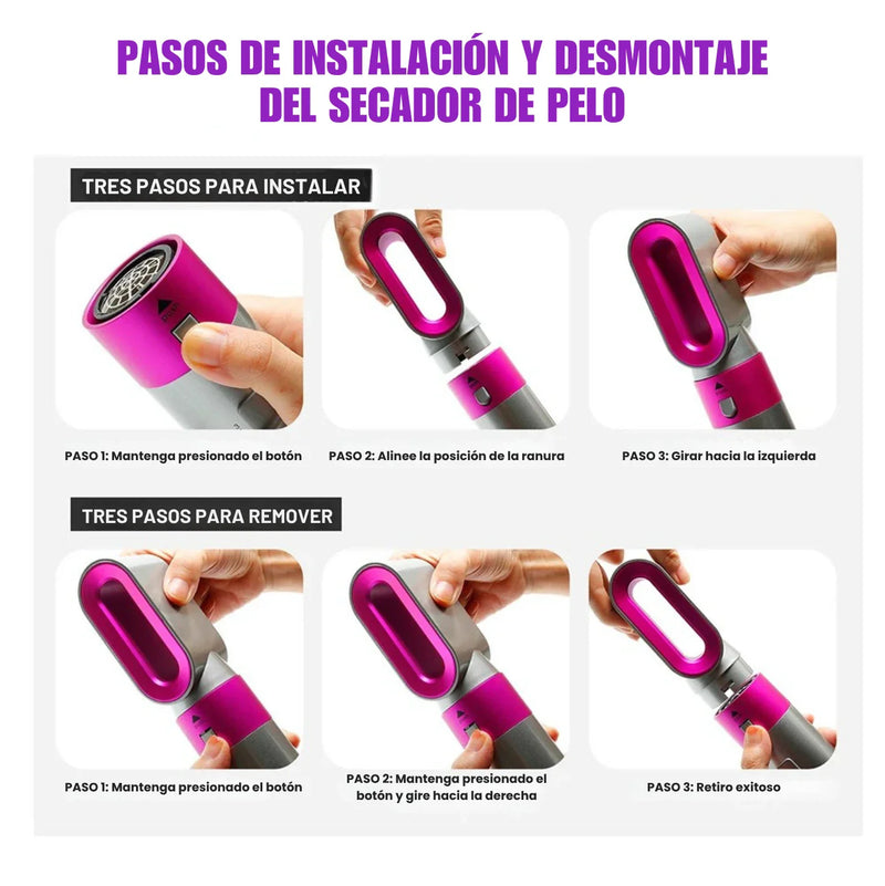 Airelis 5 Pro - Cepillo Secador 5 en 1 - Seca, Cepilla, Alisa, Riza y Moldea