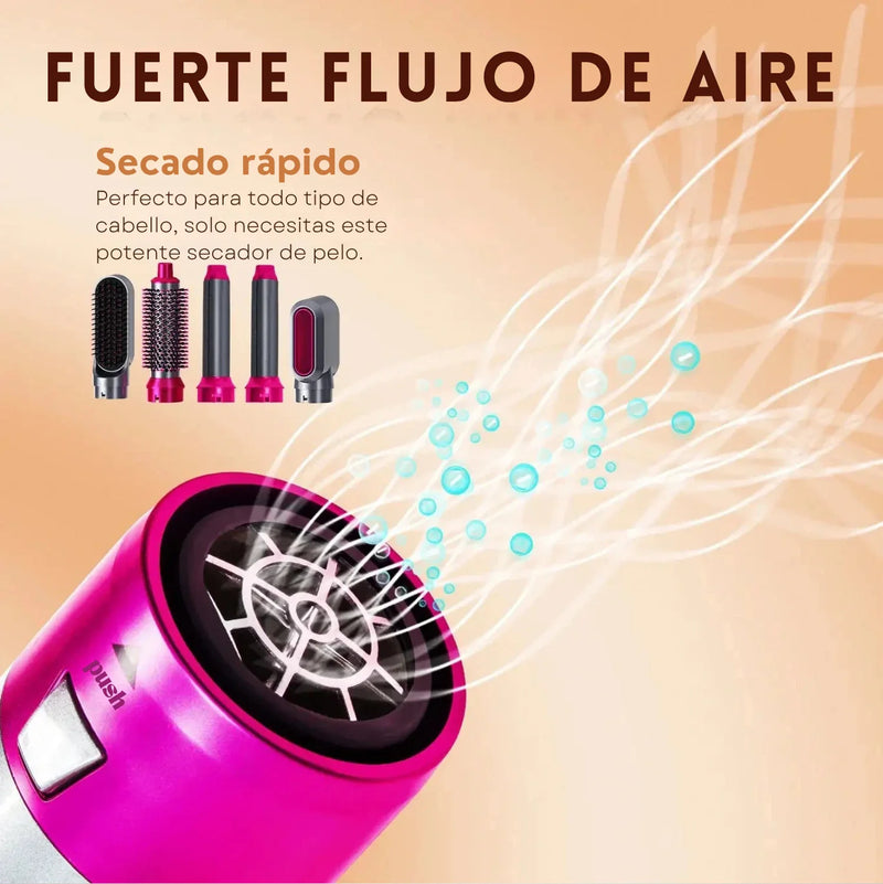Airelis 5 Pro - Cepillo Secador 5 en 1 - Seca, Cepilla, Alisa, Riza y Moldea