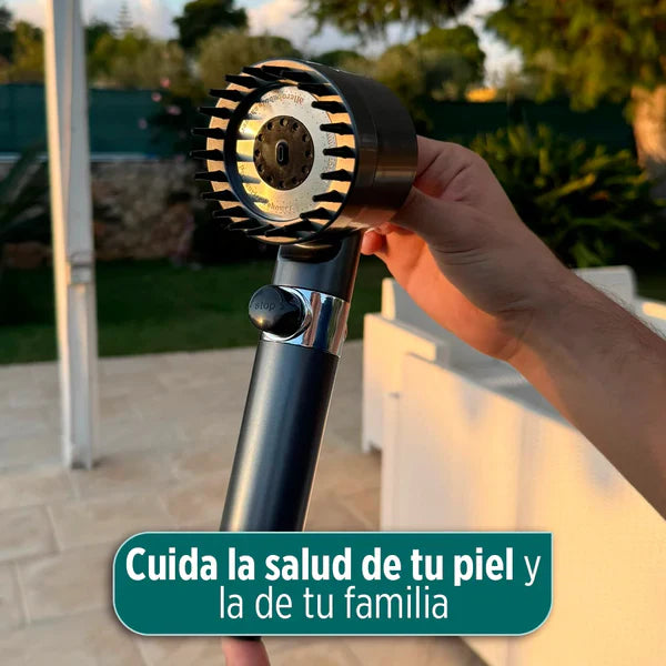 HidraSpa Max - Transforma tu ducha en un SPA de lujo: alta presión, agua purificada, 10 modos de chorro